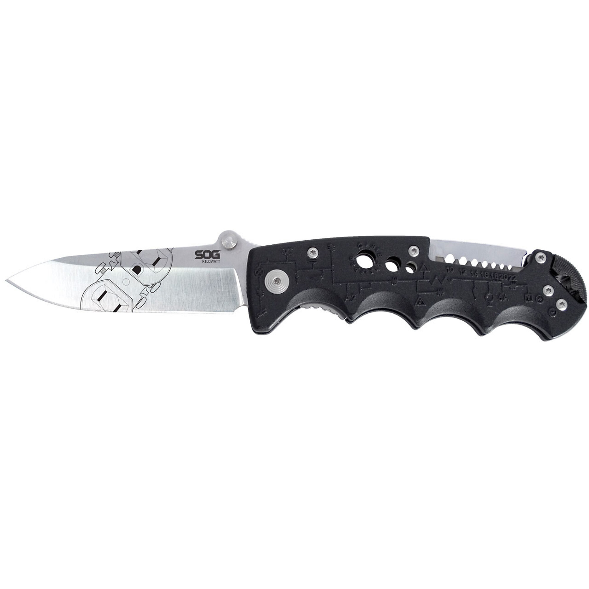 SOG Kilowatt Electrician Folding Knife - 3.4in. Blade, 4.1in. Handle, Glass-Reinforced Nylon, Model# SOG-EL01-CP